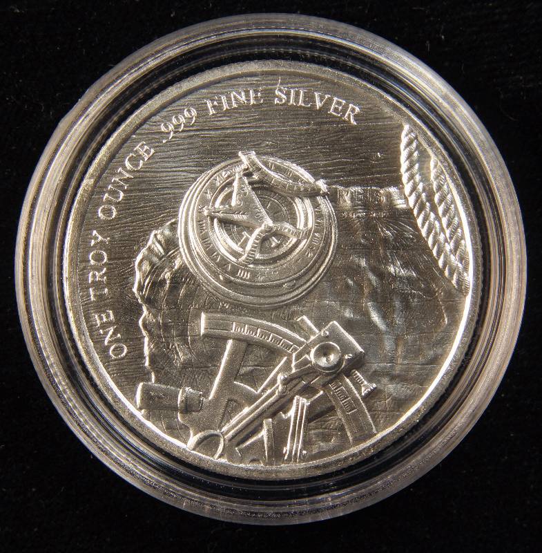 1 TROY OZ. .999 FINE SILVER ROUND PROSPECTOR IN AIRTITE HOLDER