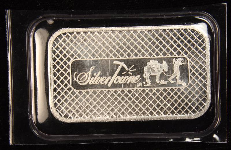1 TROY OZ. .999 FINE SILVER BAR SILVERTOWNE PROSPECTOR SEALED