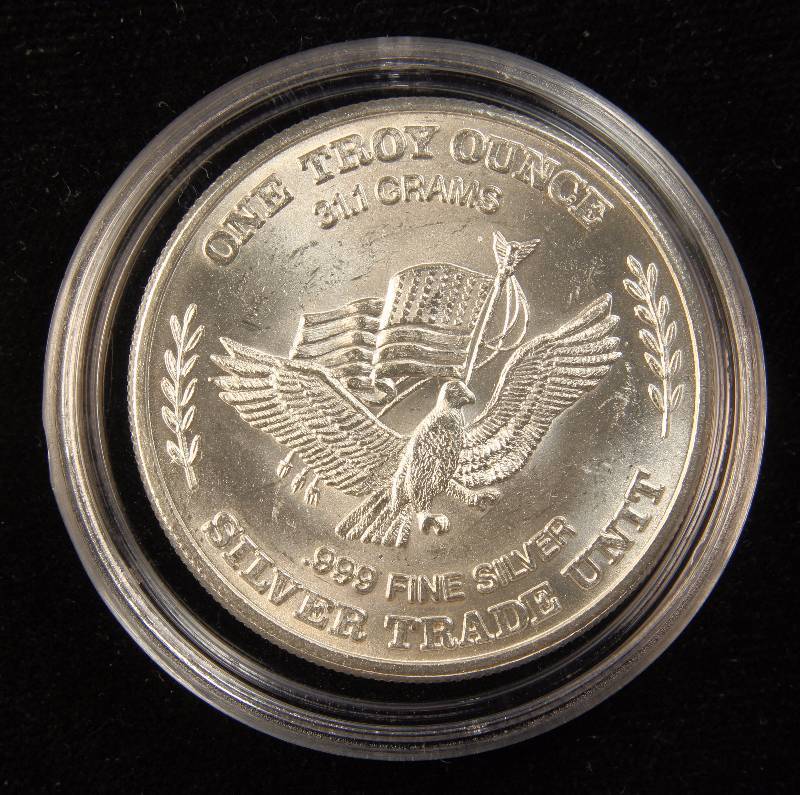 1981 SILVER TRADE UNIT 1 TROY OZ. .999 FINE SILVER U.S. ASSAY OFFICE SAN FRANCISCO PRE- SILVER EAGLE IN AIRTITE