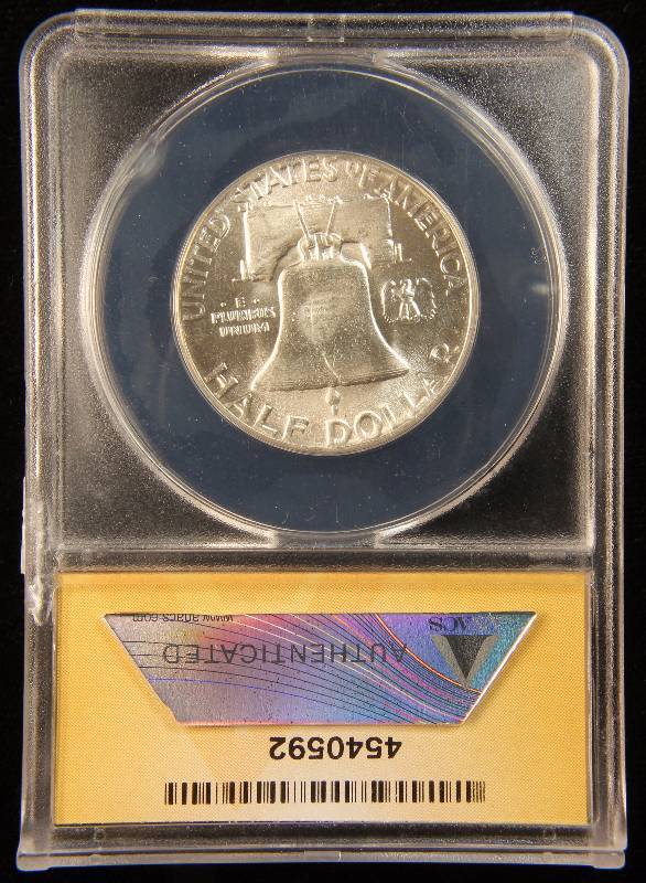 1951 FRANKLIN SILVER HALF DOLLAR CHOICE BU UNC ANACS MS 64