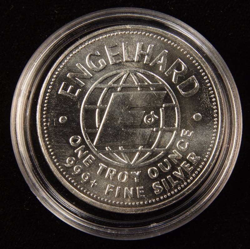 1 TROY OZ. .999 FINE SILVER ROUND THE AMERICAN PROSPECTOR 1982 IN AIRTITE