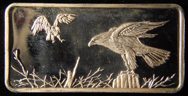 1 TROY OZ. .999 FINE SILVER BAR AMERICA THE BEAUTIFUL AMERICAN EAGLE DESIGN