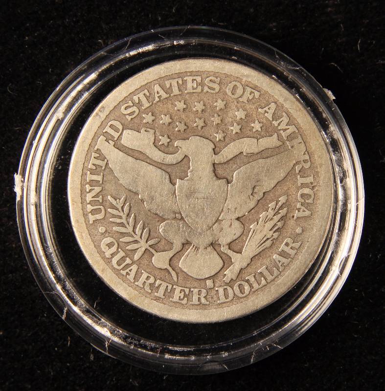 1893-S BARBER SILVER QUARTER GOOD DETAILS IN AIRTITE