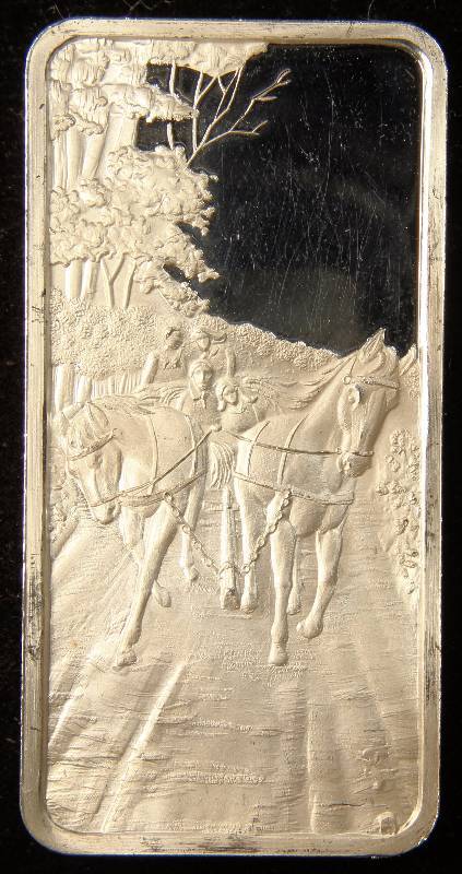 1 TROY OZ. .999 FINE SILVER BAR AMERICA THE BEAUTIFUL HAYRIDE DESIGN