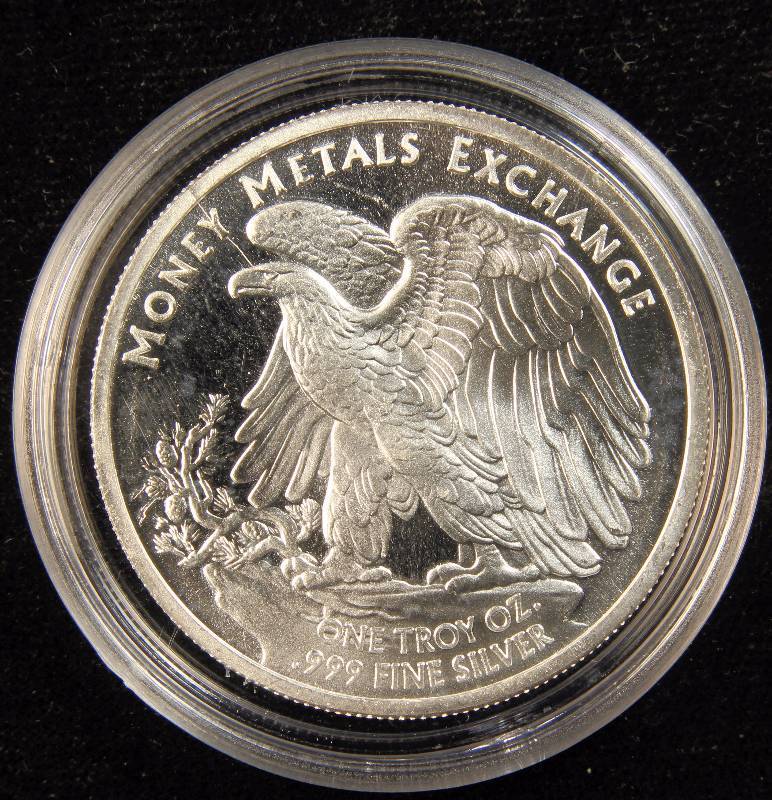 1 TROY OZ. .999 FINE SILVER ROUND WALKING LIBERTY DESIGN IN AIRTITE