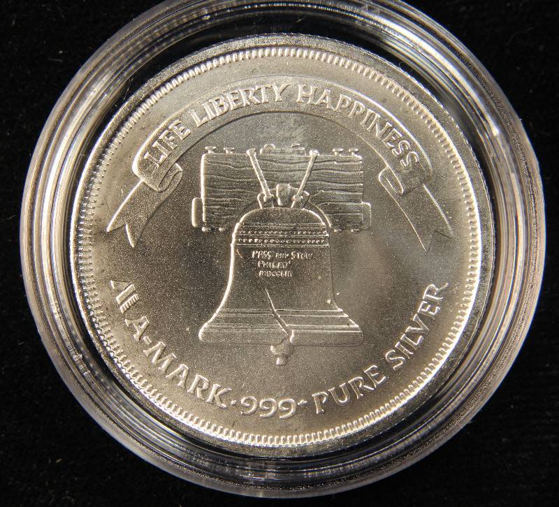 1 TROY OZ. .999 FINE SILVER ROUND A-MARK LIBERTY SILVER DESIGN