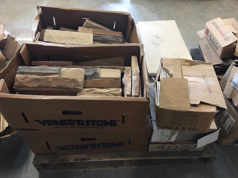lot 13 image: Tile Lot - Pallet of Assorted Tile - (Lot E)