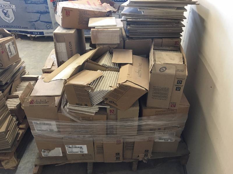 lot 14 image: Tile Lot - Pallet of Assorted Tile - (Lot F)