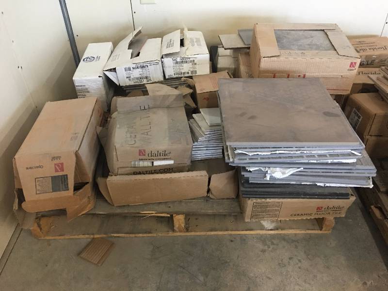 lot 16 image: Tile Lot - Pallet of Assorted Tile - (Lot H)