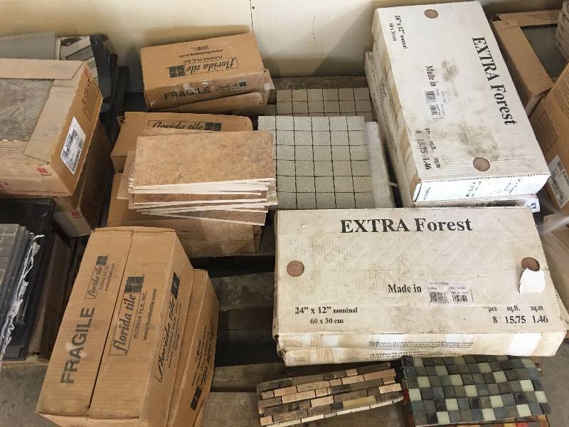 lot 17 image: Tile Lot - Pallet of Assorted Tile - (Lot I)