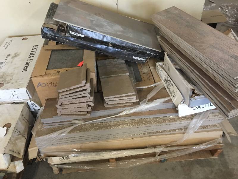 lot 18 image: Tile Lot - Pallet of Assorted Tile - (Lot J)
