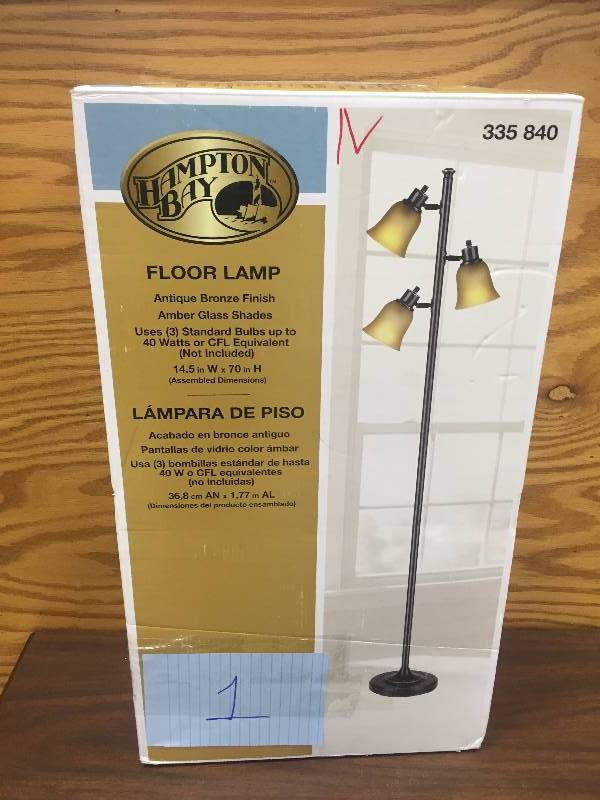 lot 1 image: Hampton Bay Floor Lamp 335 840