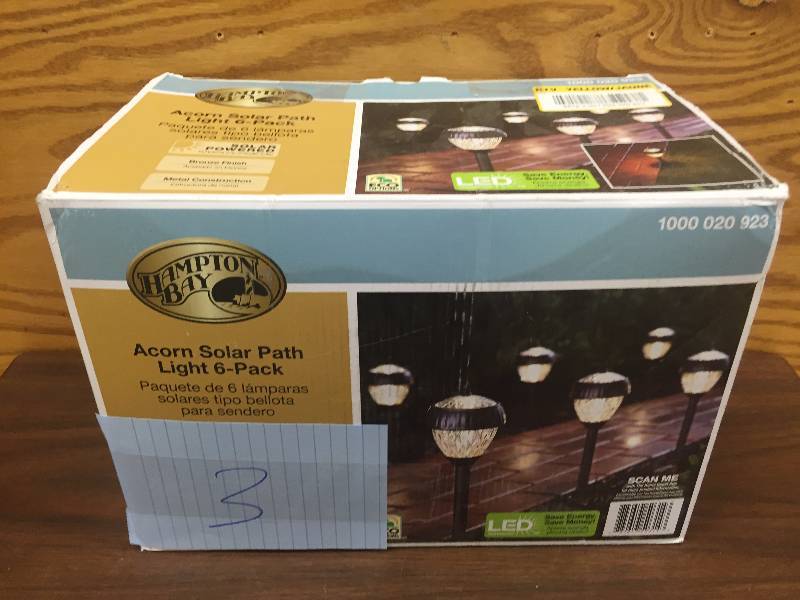 lot 3 image: Hampton Bay Acorn 2-Light Solar Pathway Light Set (6-Pack)