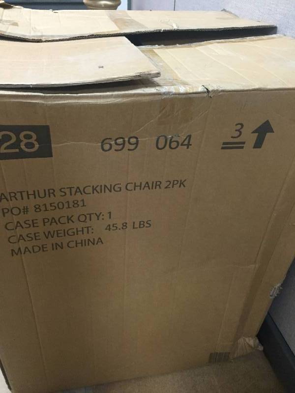 lot 9 image: Hampton Bay Arthur All-Weather Wicker Patio Stack Chairs (2-Pack)