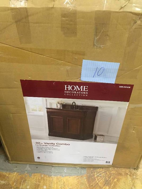 lot 10 image: Home Decorators Collection La Grange 32 in. Vanity in Glazed Sienna with Granite Vanity Top