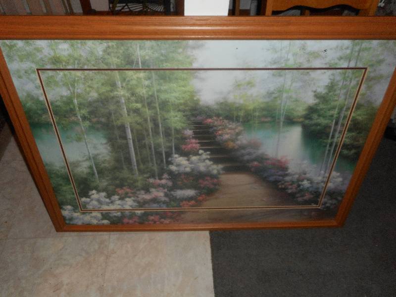 39X27 FLOWERED STAIR WAT PICTURE
