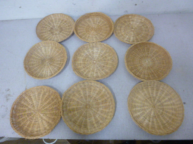 lot 67 image: 9 Wicker Plate Holders