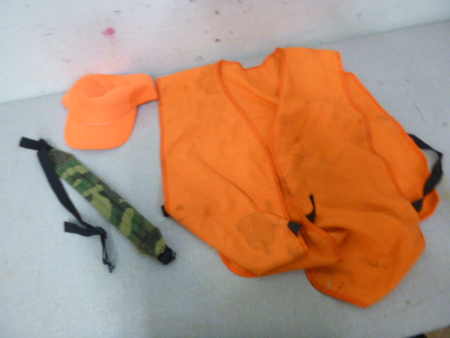 lot 84 image: Sling and Blaze Orange Vest and Cap