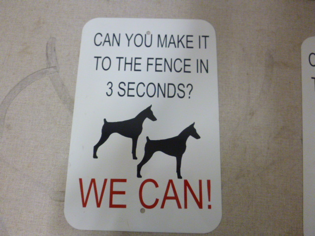 lot 285 image: We Can Make it to The Fence in 5 Seconds - Can You Dog Sign