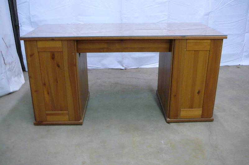 Wooden Desk with Glass top