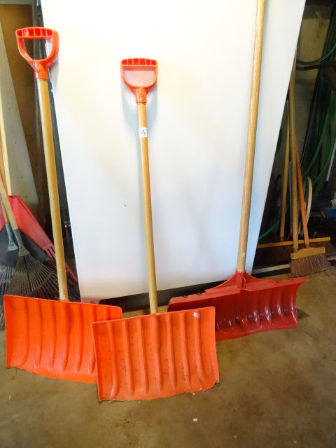 3- Plastic Snow Shovels