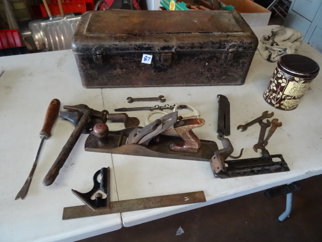 Vintage Metal Tool Box Possibly From Model T