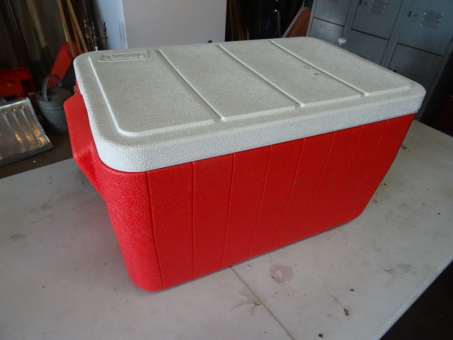 Coleman Red and White Cooler