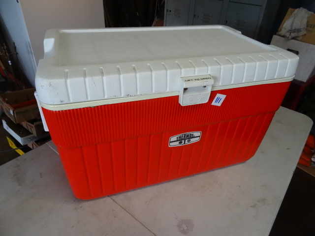 Thermos Red and White Cooler