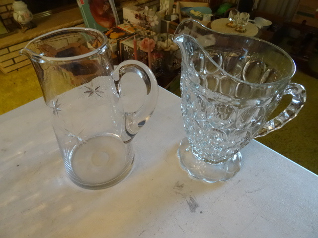 Vintage Glass Water Pitchers