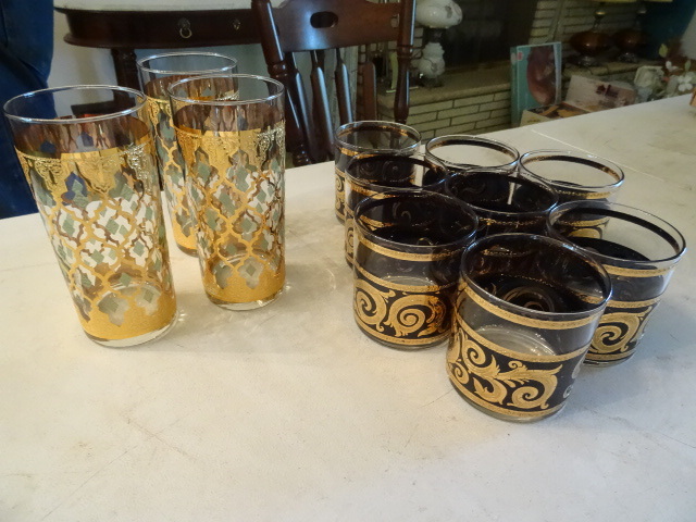 Vintage 3 Culver Signed Drinking Glasses
