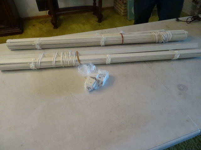 Cream Colored Plastic  Window Blinds