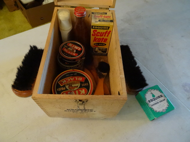 Shoe Shine Kit, Wood
