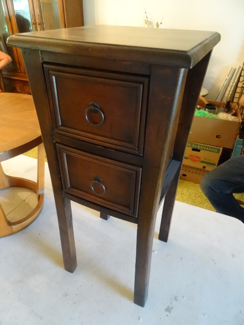 2 Drawer 12 Sq X 27 Small Lamp Table