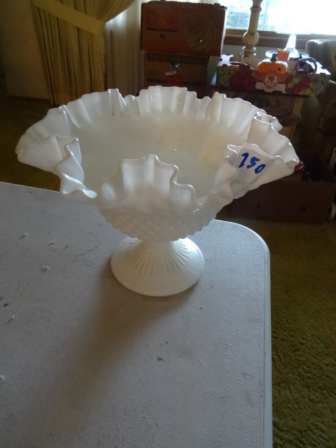 White Milk Glass Hopnail-Fenton