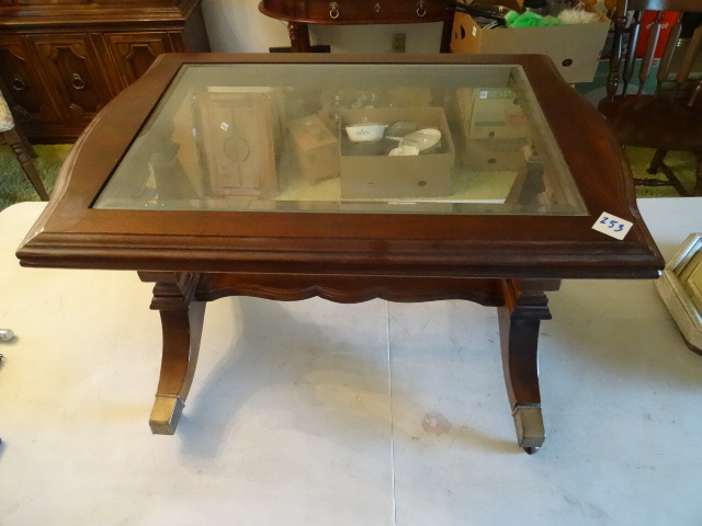 Rectangle Wood and Glass Coffee Table