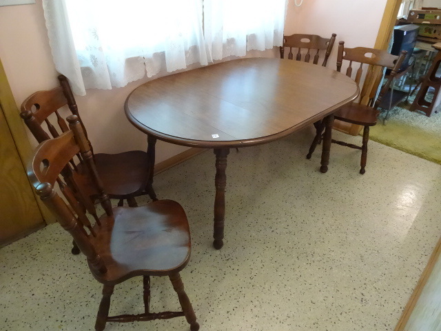 Oval Wood Dinette Table with 4 Chairs