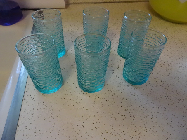 Set of 6 Aqua Juice Glasses
