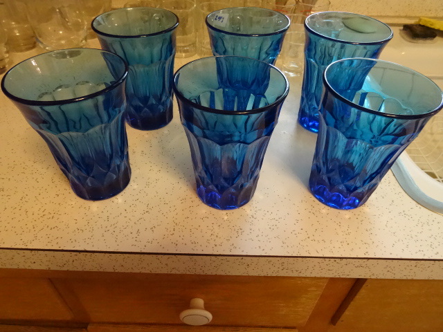 Set of 6 Blue Goblets
