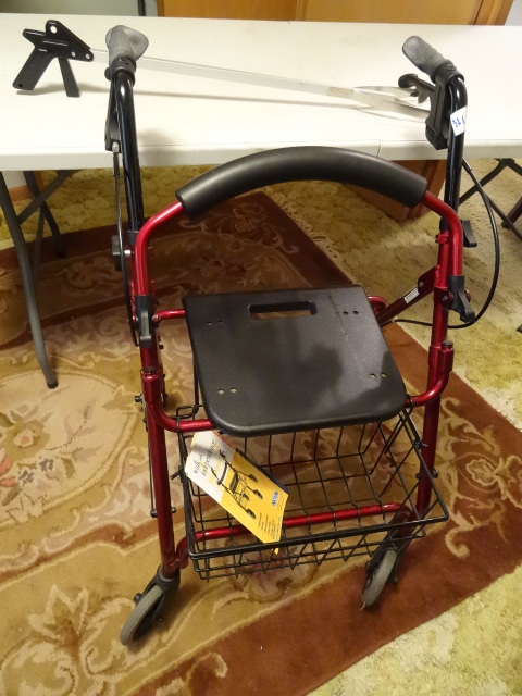 Fold Up Walker SeatStool with Hand Brakes