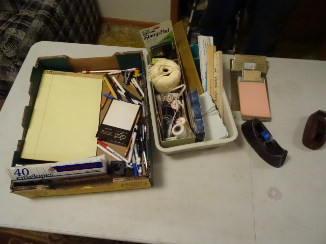 Box of Mic Office Supplies,