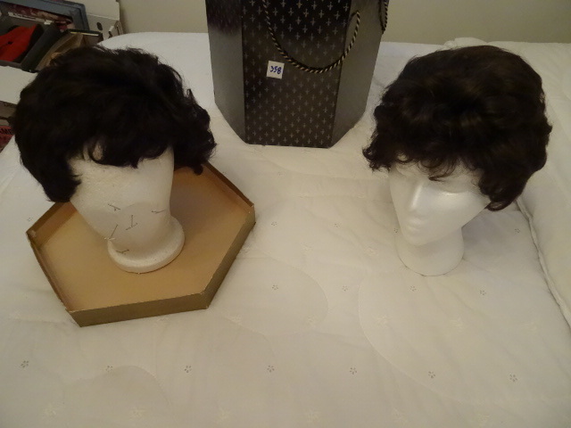 2 Wigs WStyrofoam Mannican Heads