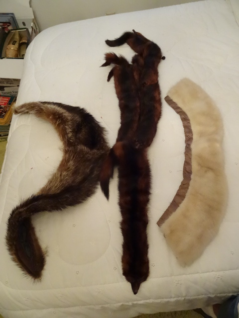 3 Stoles Mink, Raccoon and Misc