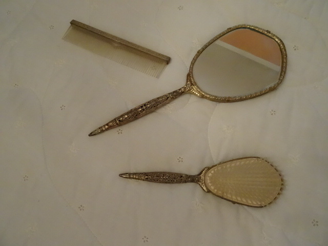 Vintage Dresser Set Comb, Mirror