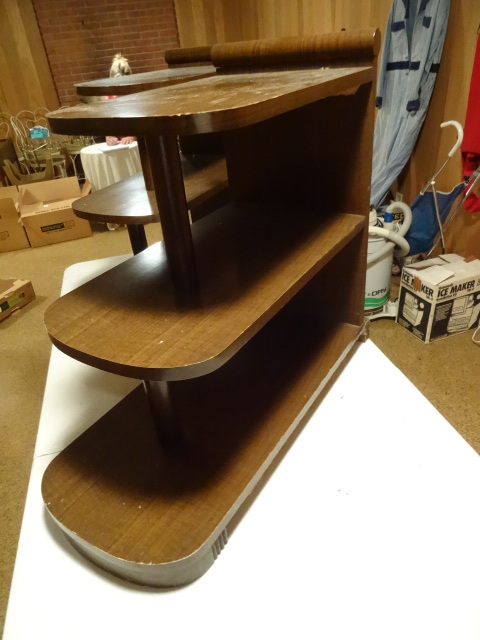 Art Deco Pair of Wood Oval Shelf