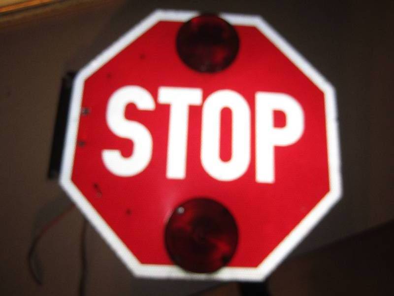 lot 61 image: Stop sign wired with flashers...