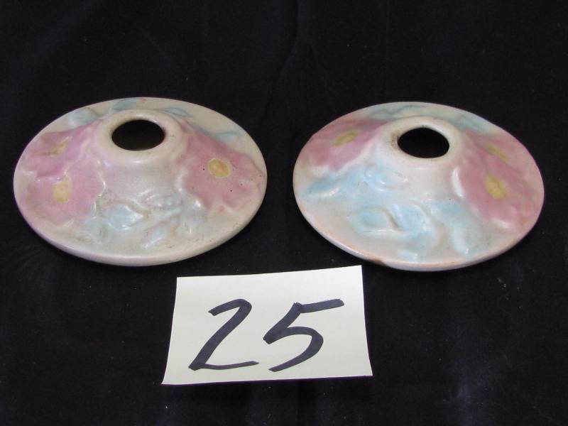 lot 25 image: Rosemeade Prairie Rose Candle Holders