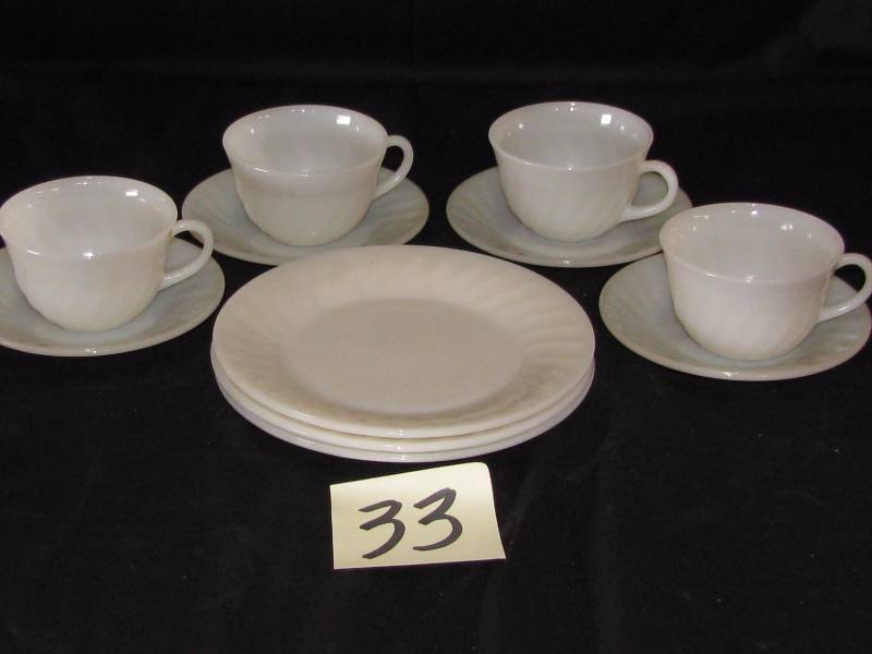 lot 33 image: Fire King Swirl Ivory Lot