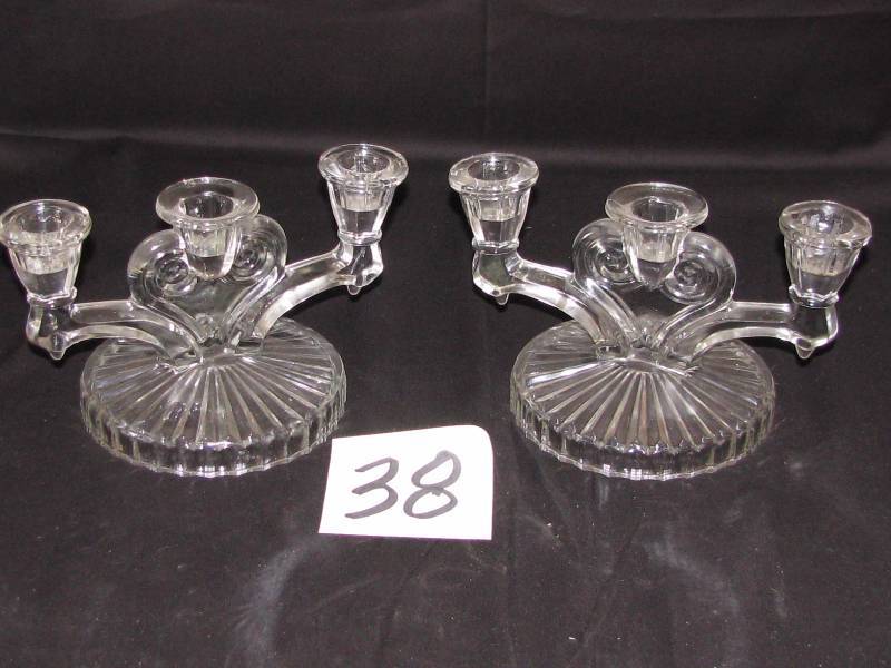 lot 38 image: Elegant Triple Candle Holders
