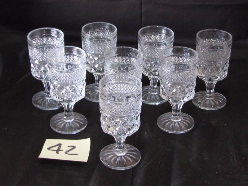 lot 42 image: Anchor Hocking Wexford Stemmed Wine Glasses