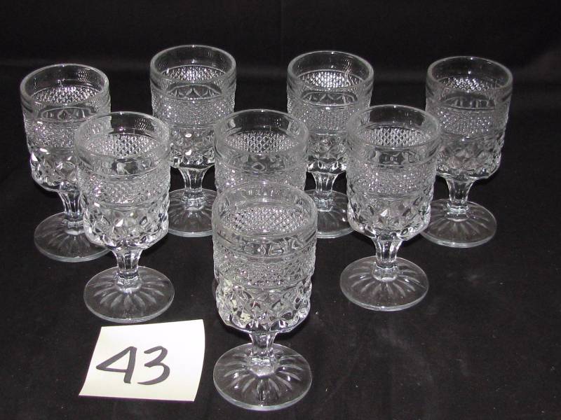 lot 43 image: Anchor Hocking wexford Stemmed Wine Glasses
